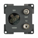 Presa 12V Tipo Accendisigari + Tv + Sat colore grigio